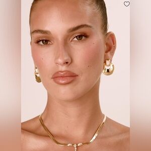 LUV AJ THE PAVE DOORKNOCKER HOOPS, NWT